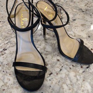 Black Lulu's Strappy Sandals High Heels